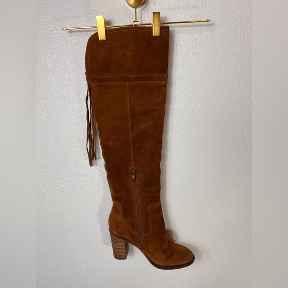 Franco Sarto Knee High Suede Side Zip Boots Size 6.5 - Picture 8 of 11